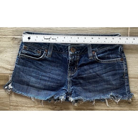 American Eagle Short Size 4 Blue Cutoff Hipster 28x2 - Picture 3 of 5